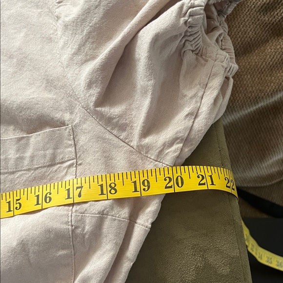 LC Lauren Conrad Beige midi dress size L linen blend safarai style khaki. - Picture 5 of 12